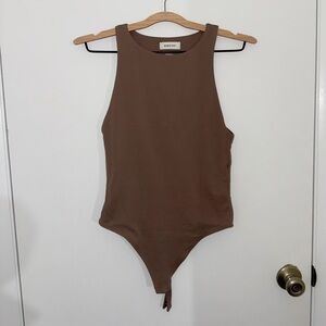 Aritzia Babaton Contour Tank Bodysuit - Taupe - Size M - Like New!